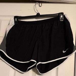 Nike Women's Black and White Athletic Shorts